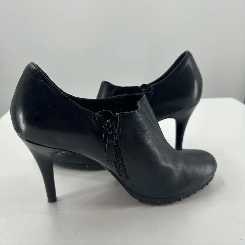 *Cole Haan Leather Booties Black Stiletto Heel Womens 8 with Dustbag - Picture 9 of 14